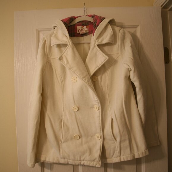 Ocean Pacific Juniors Hooded Sweatshirt Jacket, Size 11/13 Junior, Cream - Picture 1 of 3